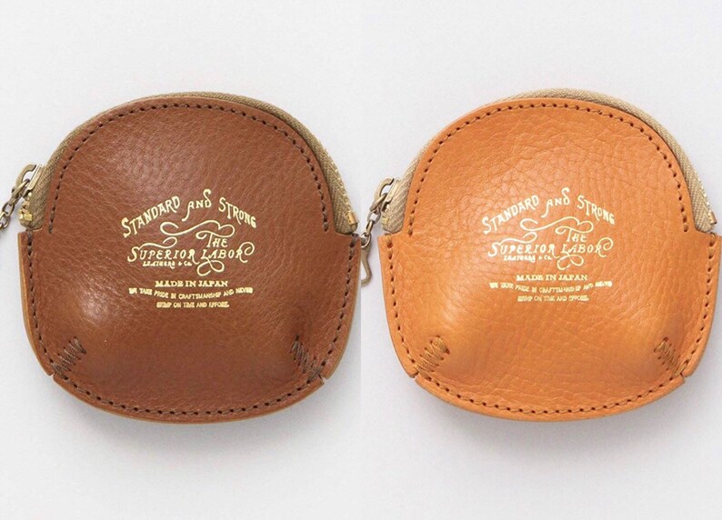 TSL Handmade Genuine Leather Round Zipper Coin Purse Pouch The Superior Labor