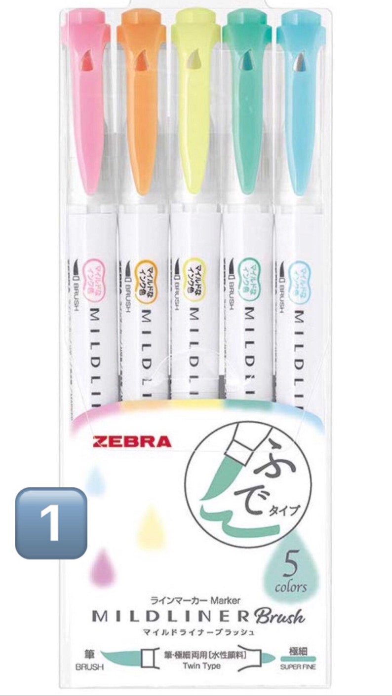 Zebra Mildliner Brush Pens Highlighters