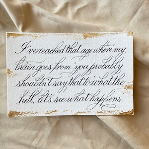 Cita de caligrafía personalizada 4x6 // Himno manipulado // Poema de caligrafía // Regalo personalizado para ella, regalo de Navidad para ella
