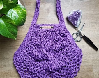 MADE TO ORDER!  100% Cotton Crochet Reusable Market Bag