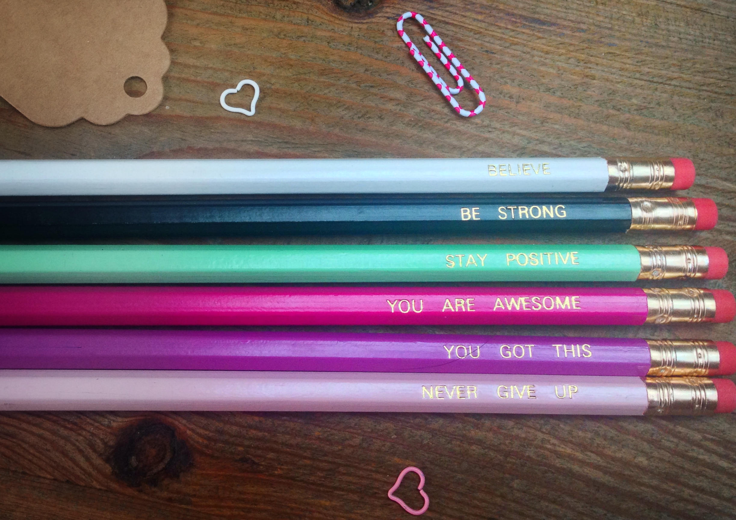 Pencils Imprinted Pencils Positive Pencils Lead Pencils Etsy UK