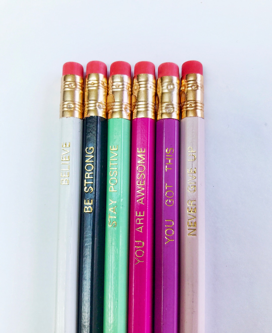 Pencils Imprinted Pencils Positive Pencils Lead Pencils Etsy