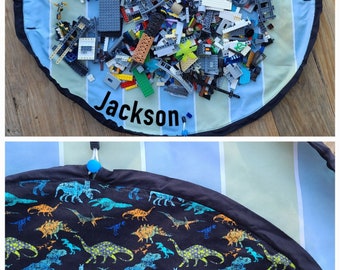 Bolsa de juguete con cordón personalizado de dinosaurio de 40 pulgadas, organización de juguetes, almacenamiento de Lego