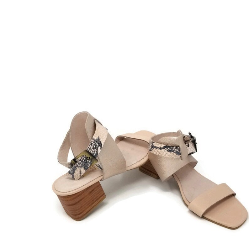 EMMA Sandals Ankle Strap Leather Heel Sandals Women Etsy Norway