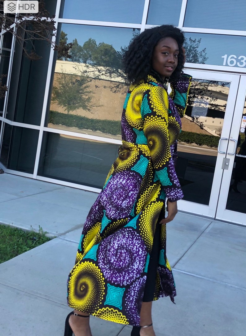 African Ankara Dress Women Long Kimono Jacket Long Maxi Dress - Etsy
