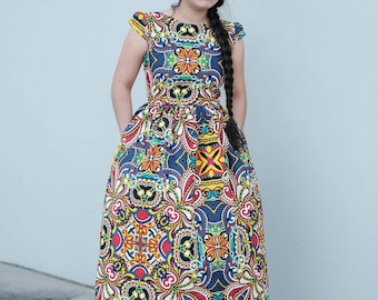 Ankara dress African women ankara maxi summer Dress Ankara African dress Full length Dress African fashion African style