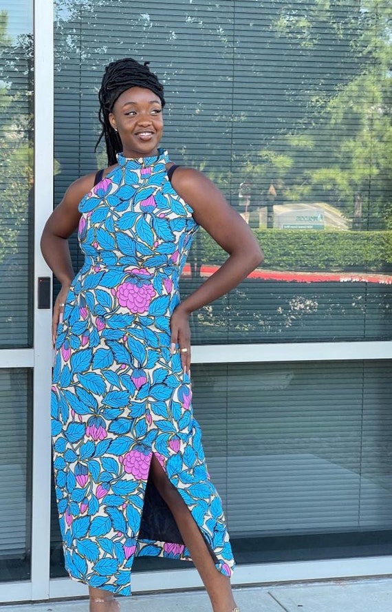 Robe africaine pour femme Ankara robe ajustee sans manches Robe Robe africaine Mode africaine Vetements africains Tenue africaine Etsy France
