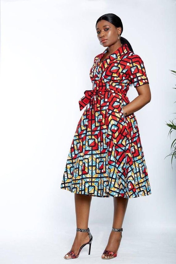 African Clothing for Women Ankara Wrap Dress African Fashion | Etsy