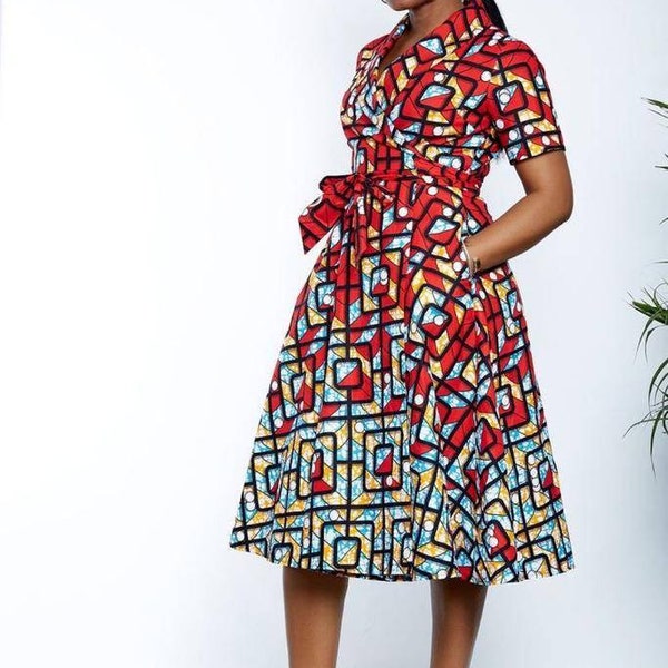 African clothing for women Ankara wrap dress  African fashion African clothing African Ankara, African wears, African dress african attire