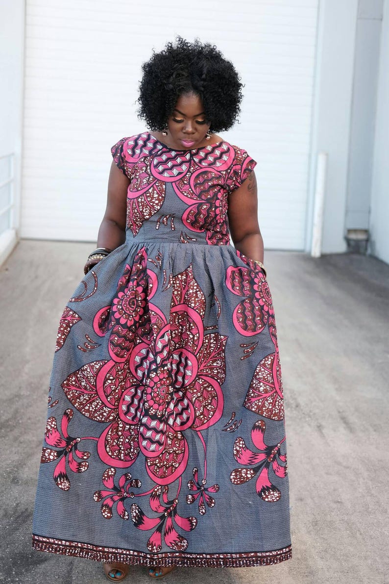 Ankara dress African ankara maxi Dress dress with bold print Ankara print African dress Full length Afrcan clothing African fashion