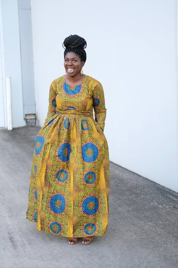 African kente dress, African women clothing, African attire, African  fashion.