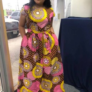 African Clothing for Woman Ankara Print Long Dress With Bold Print ...