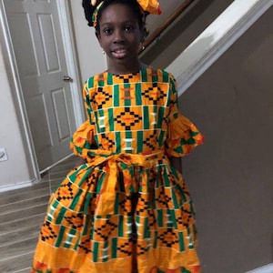 African clothing kids/girls Ankara kente children dress African fashion African kids clothing/wear party dress African attire