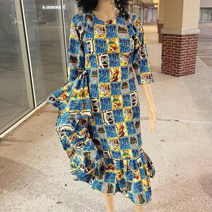 African clothing for woman ankara print dress with African print Ankara African dress mid length Afrcan attire African fashion