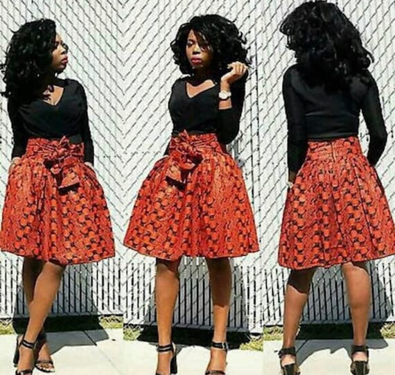 Patterned skirt knee length discount