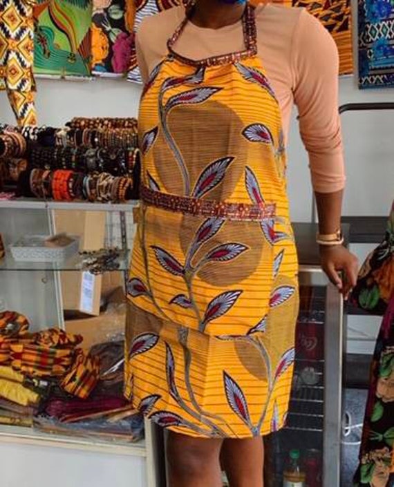 African Print Apron Ankara Kente Print Apron African Clothing Etsy