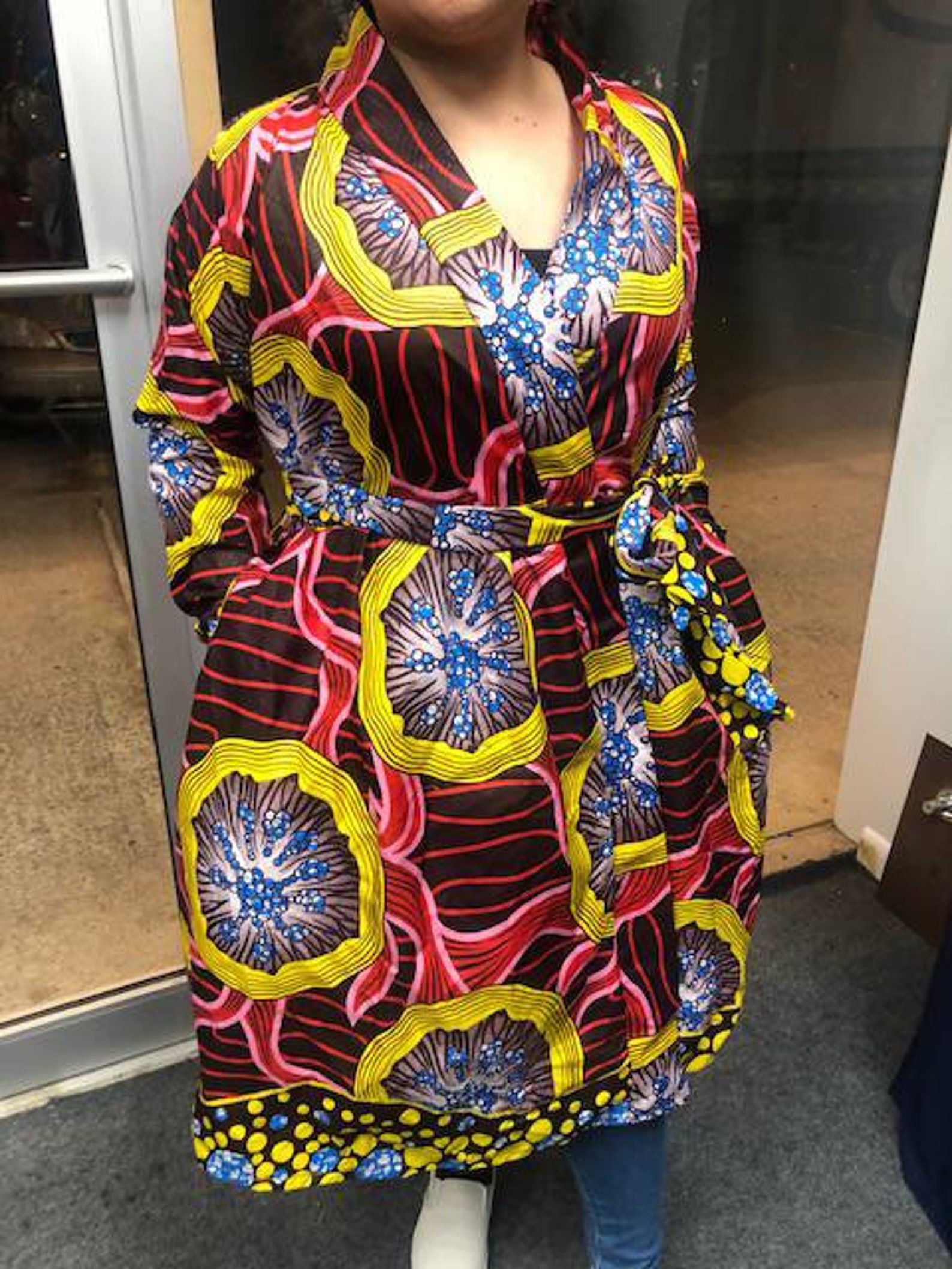 African Clothing for Women Ankara Long Sleeve Wrapping Dress Etsy
