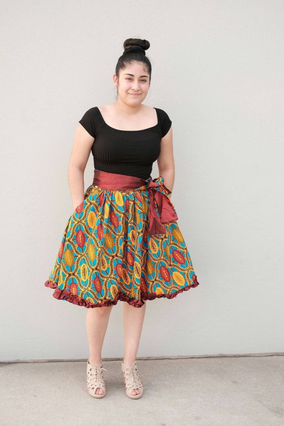 pleated ankara skirt