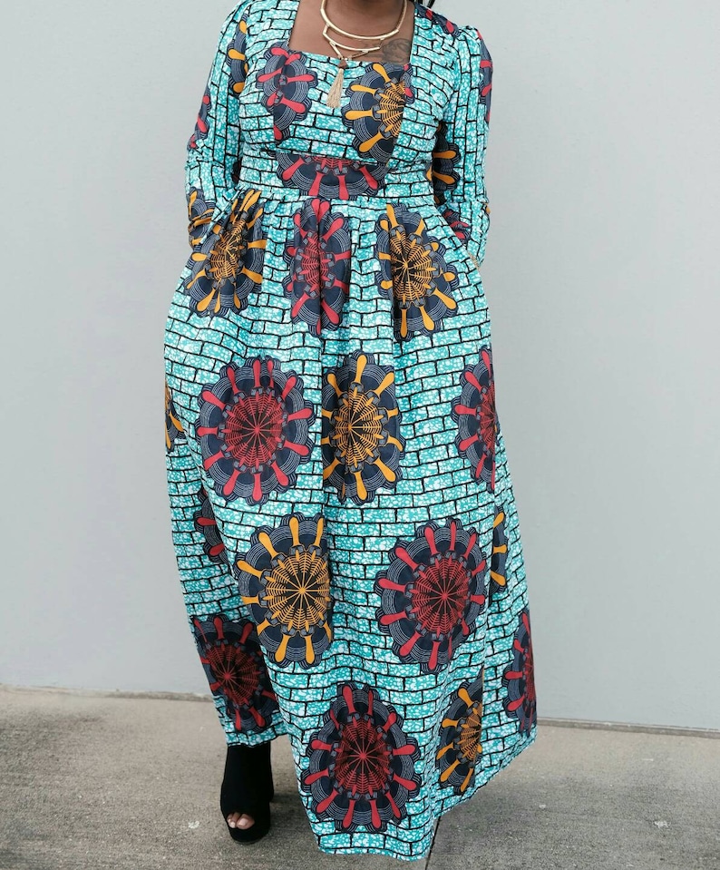 Ankara dress African print women ankara long sleeve full length maxi Dress African dress African fashion African clothing