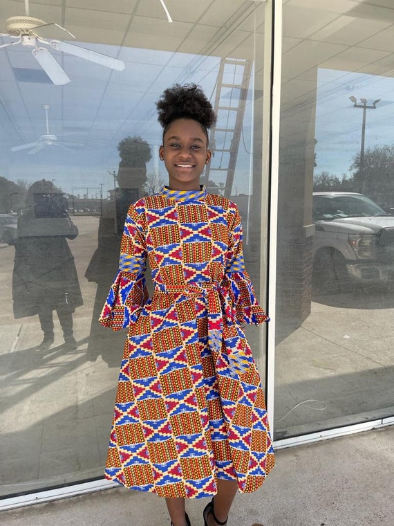 African Dress for Women Ankara Kente Ankara Bell Sleeve Dress African Dress African Fashion African Clothing Etsy Canada
