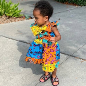 African Ankara print kids/girls dress African fashion African wear party dress kids African attire