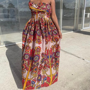 African print women ankara sleeveless long dress full length  Dress African dress  African maxi dress African clothing African attire