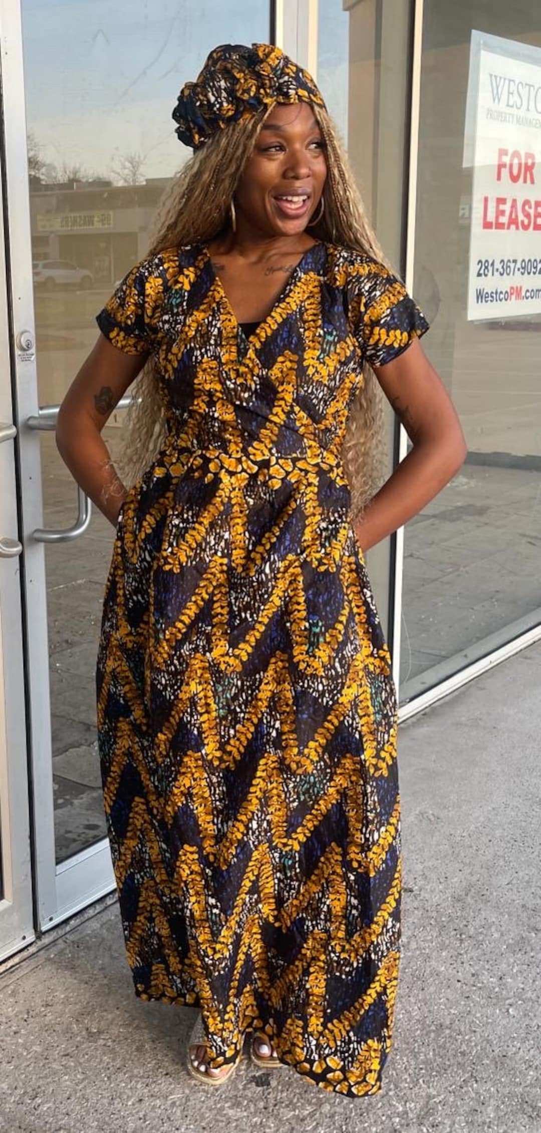 African Clothing for Women Ankara Kente Danshiki Plus Size Long Dress ...