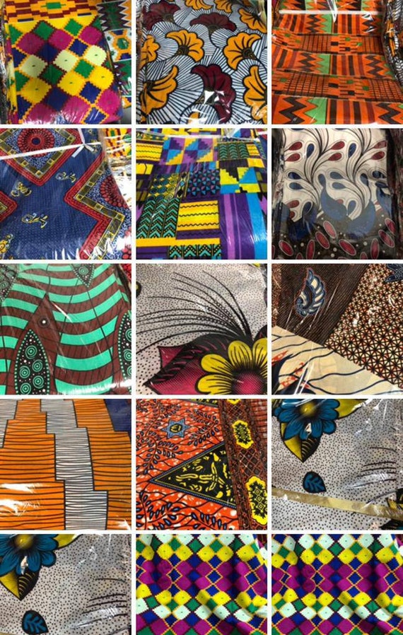 12 Pezzi Tessuto Africano Stampato - Quarti Di Grasso 50x40 Cm Per Cucire, Craft E DIY, Motivi Etnic - Foto 3