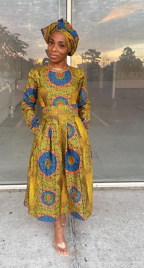 fitted lace wedding dress Habibi Ankara Maxi Dress