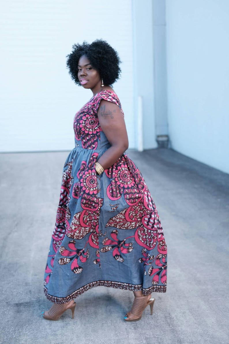 Ankara dress African ankara maxi Dress dress with bold print Ankara print African dress Full length Afrcan clothing African fashion