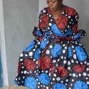 African clothing for women, Ankara mid length dress African attire African dress