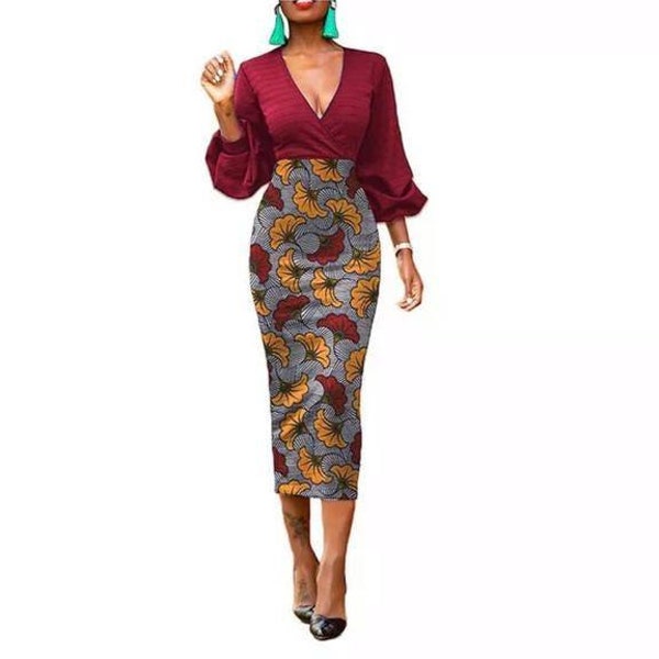 African clothing for women African ankara skirt with hairwrap midi length skit African attire African fashion ankara fabric