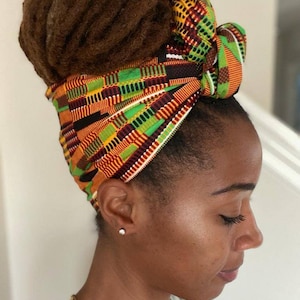 Afrikansk huvudbonad traditionell kentetryckt huvudbonad afrikansk hårbonad afrikansk håraccessoar afrikanskt tyg afrikansk klädsel