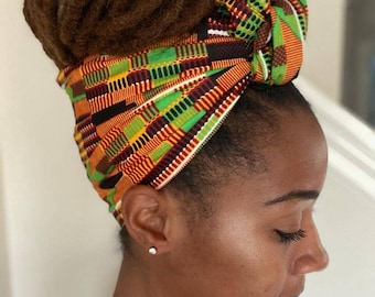 African head wrap traditional kente print headwrap African hair wrap African hair accessory African fabric African attire