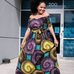African clothing for women ankara print women maxi Dress dress Ankara African dress Full length African attire African fashion