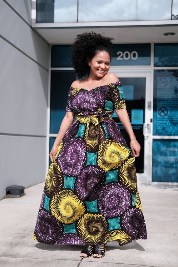 African Clothing for Women Ankara Print Women Maxi Dress Dress Ankara African Dress Full Length African Attire African Fashion Etsy Canada