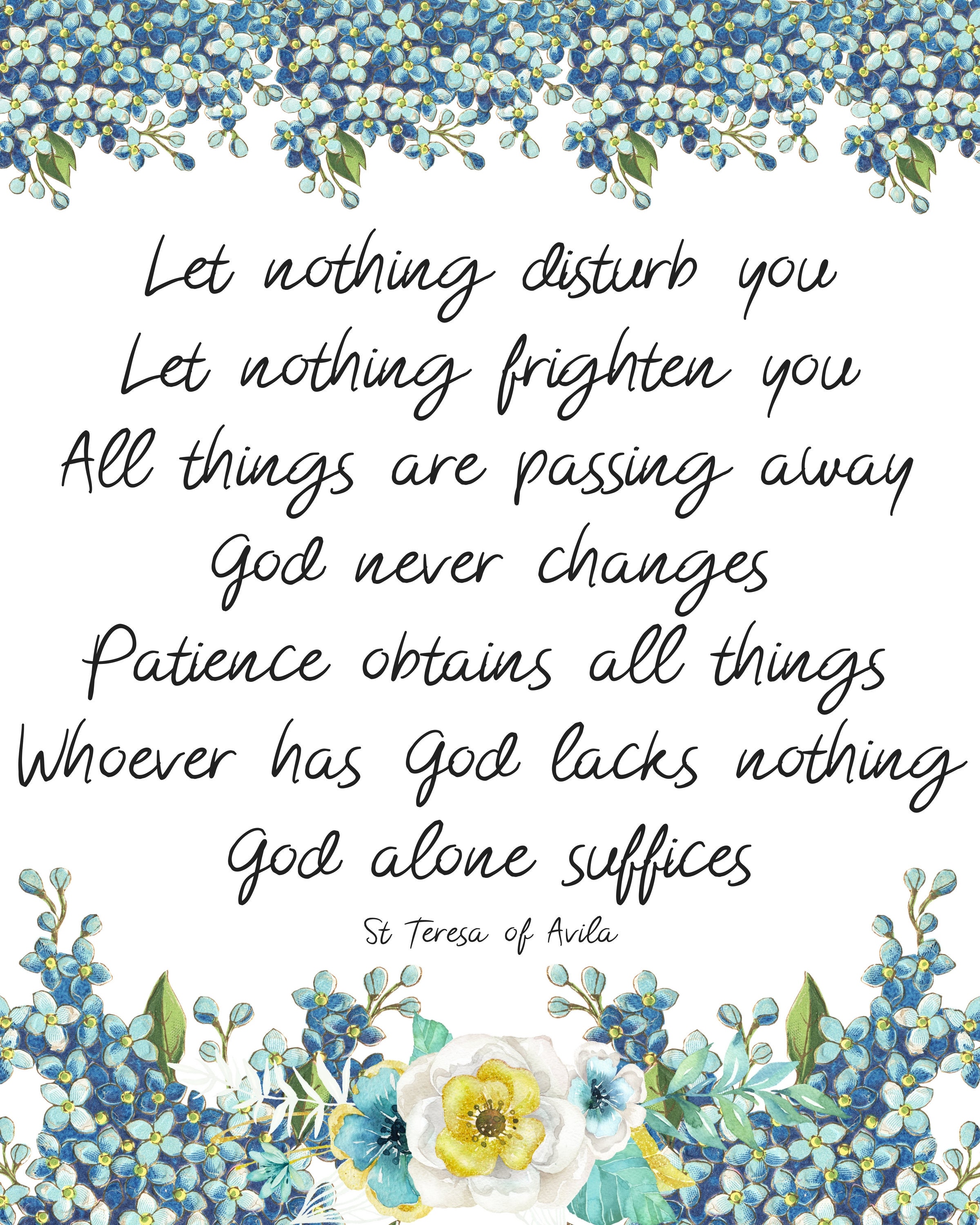 Saint Teresa of Avila Let Nothing Disturb You Let Nothing - Etsy