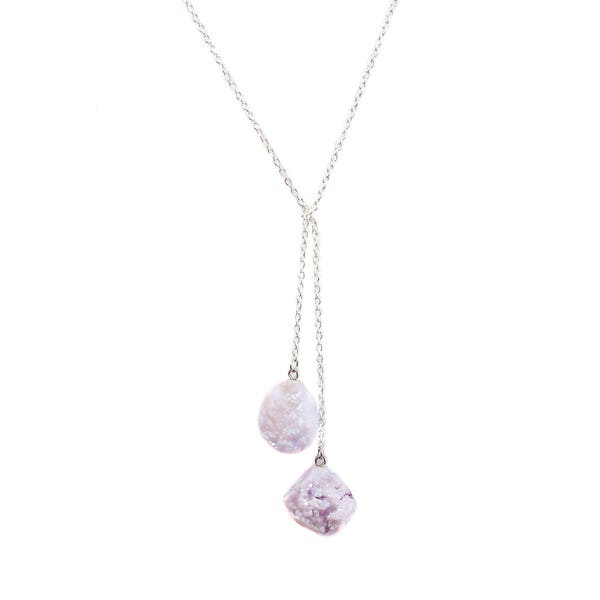 Druzy Lariat - Milky Purple