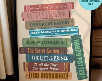 Personalized Custom Art for Book Lovers Digital Download | Literary Wall Decor | Custom Library Book Design | Unique Gift for Readers