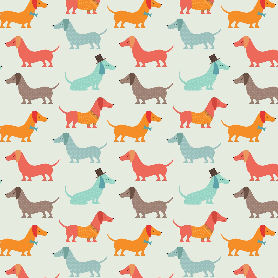 Sausage Dogs Seamless Pattern - Etsy