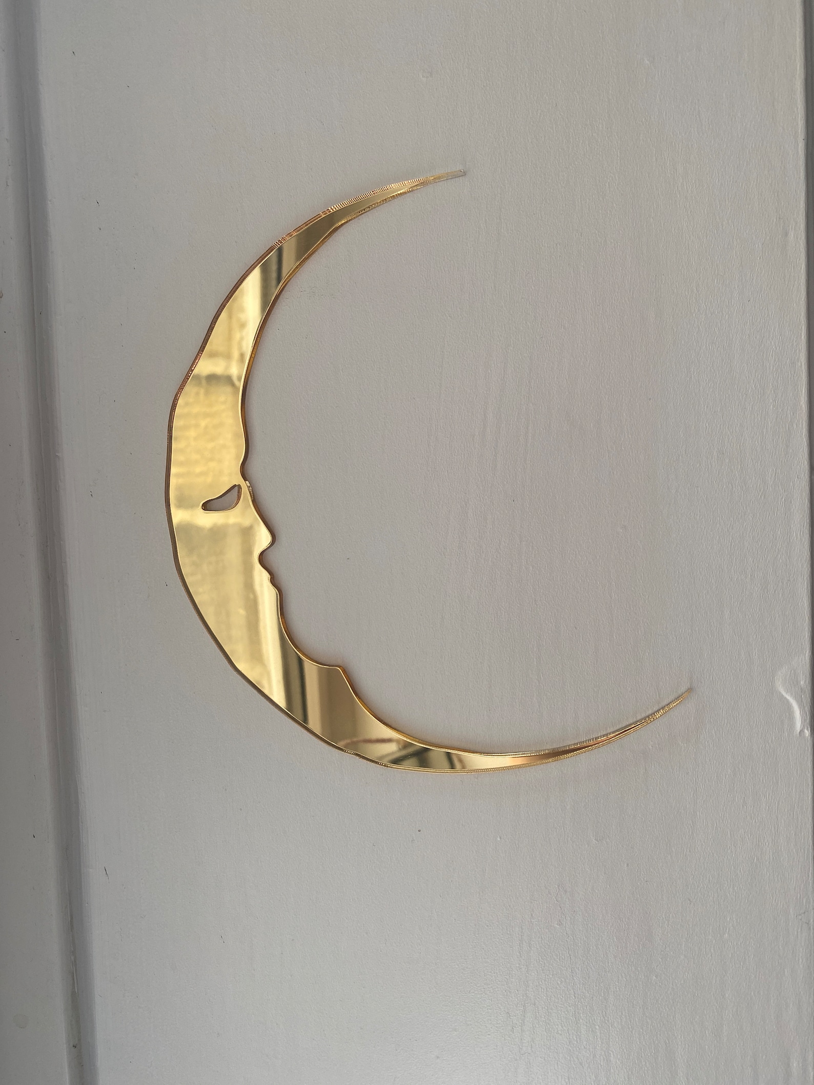 Gold Mirror Crescent Moon Wall Art