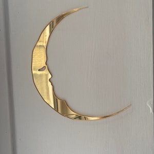 Gold Mirror Crescent Moon Wall Art
