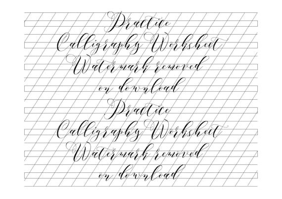 Calligraphy Practice Template Download. Italic Calligraphy Guide. Printable  Script Handwriting Guide. Lined Calligraphy Practice Paper. 