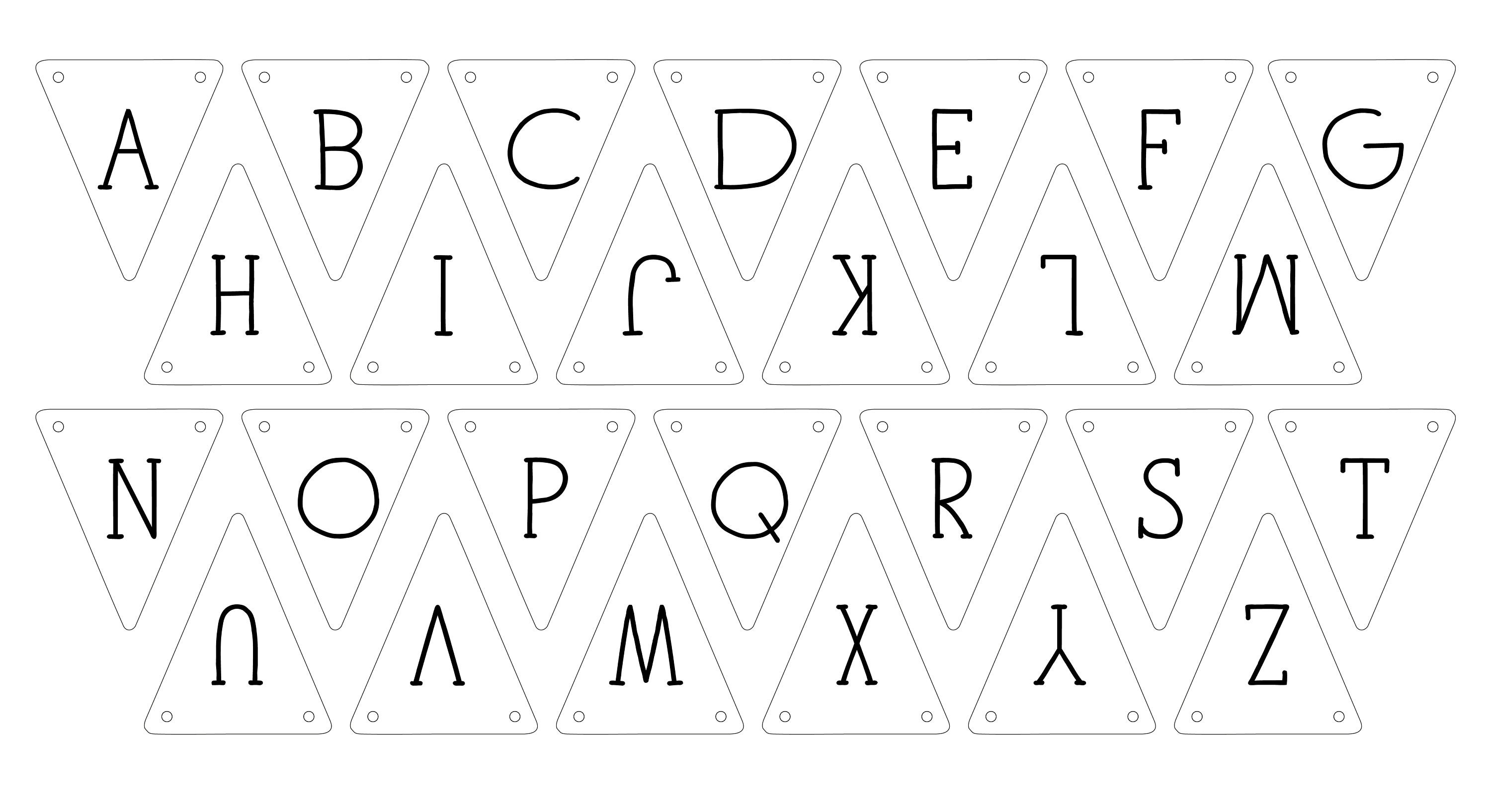 Alphabet Bunting, Bunting SVG, Alphabet SVG, Silhouette Cameo Svg