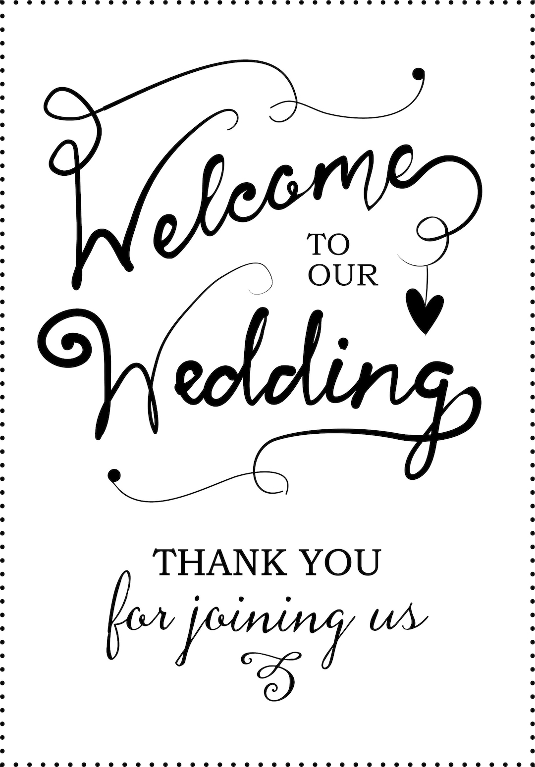 Welcome to Our Wedding Svg, Wedding Welcome Sign, Welcome Sign, Wedding ...