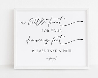 Dancing Feet Wedding Sign, Wedding Flip Flops Sign, Dancing Shoes Sign, Wedding Signs, Ready to Print, Instant Download, W115