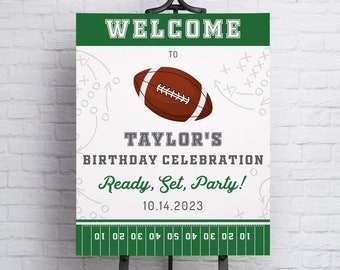 Football Birthday Welcome Sign: Printable Party Decor (Editable Template), bp103