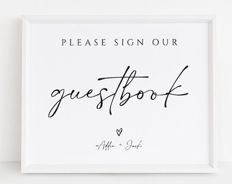 Wedding Guestbook Sign, Sign Our Guestbook, Editable Template, Instant Download, Guest Book Sign, W115