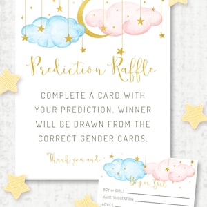Gender Reveal Game, Gender Prediction Game Sign and Card, Editable Template, Twinkle Twinkle Little Star, Instant Download, GR222