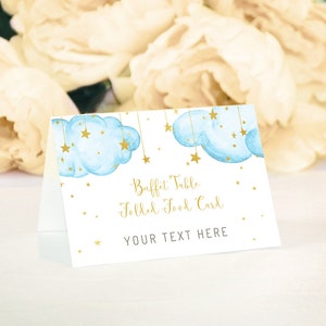 Buffet Card Template, Food Label, Flat or Folded Tent Food Cards, Twinkle Twinkle Little Star, Baby Shower Printable, Instant Download, B223
